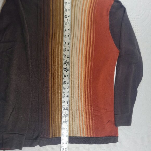 Perry Ellis sweater crew brown tan orange gradient textured Men's size small - Picture 5 of 8